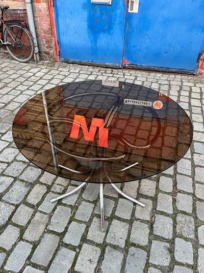 Vintage Esstisch Rauchglas von Gastone Rinaldi für Gastone Rinaldi