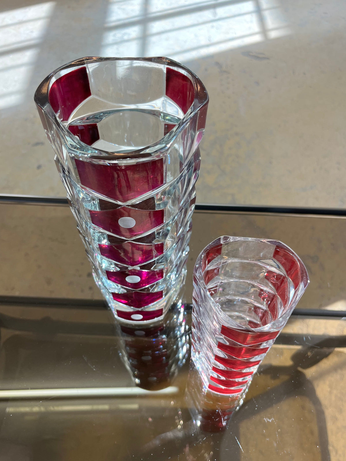 Vintage Vase Windsor Rubis von J.G. Durand für Luminarc, weinrot, Glas