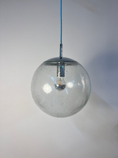 Vintage Pendelleuchte Glaskugel von Hustadt Leuchten
