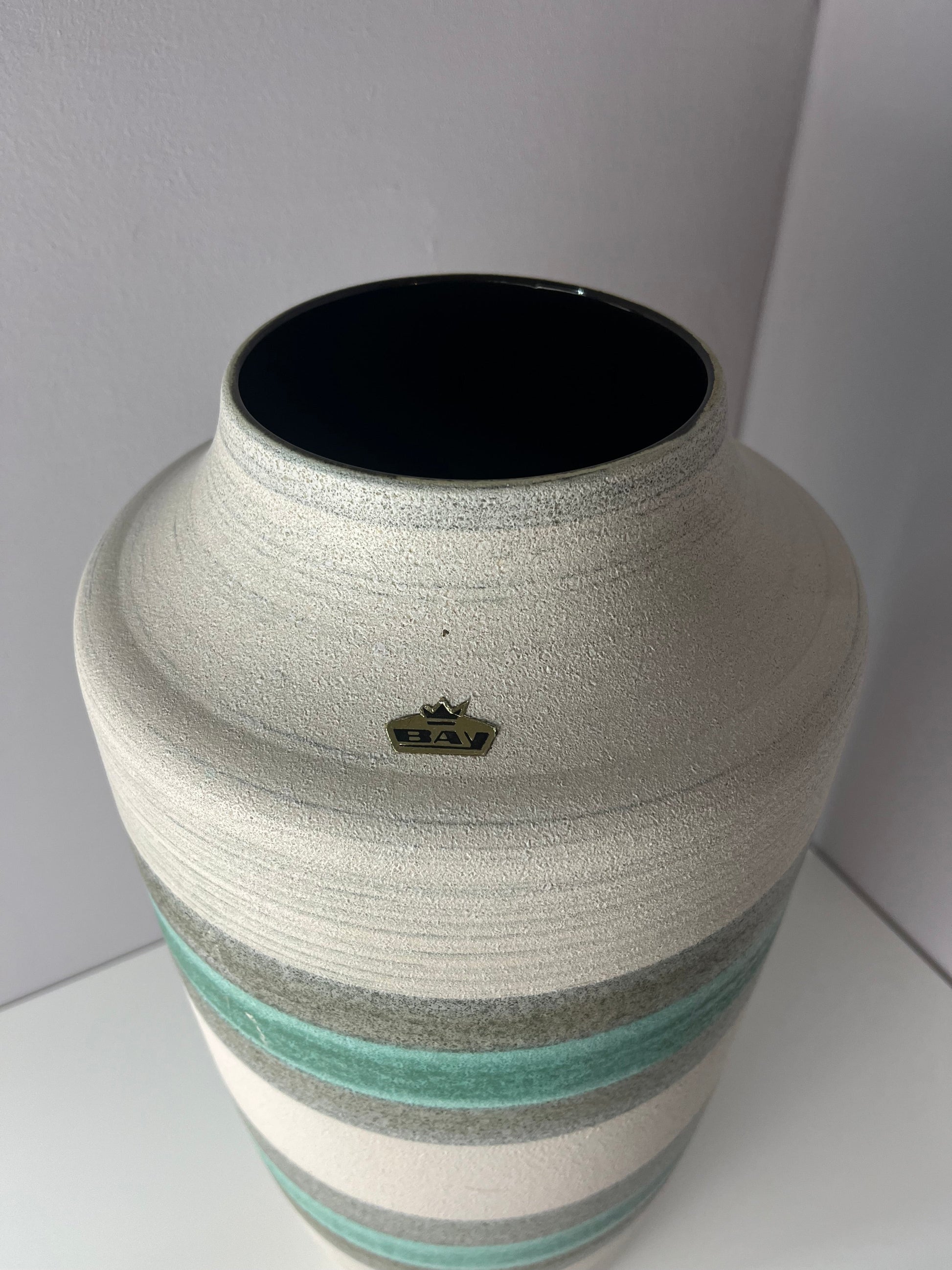 Vintage Bodenvase 628-50 türkis grau von Bay Keramik