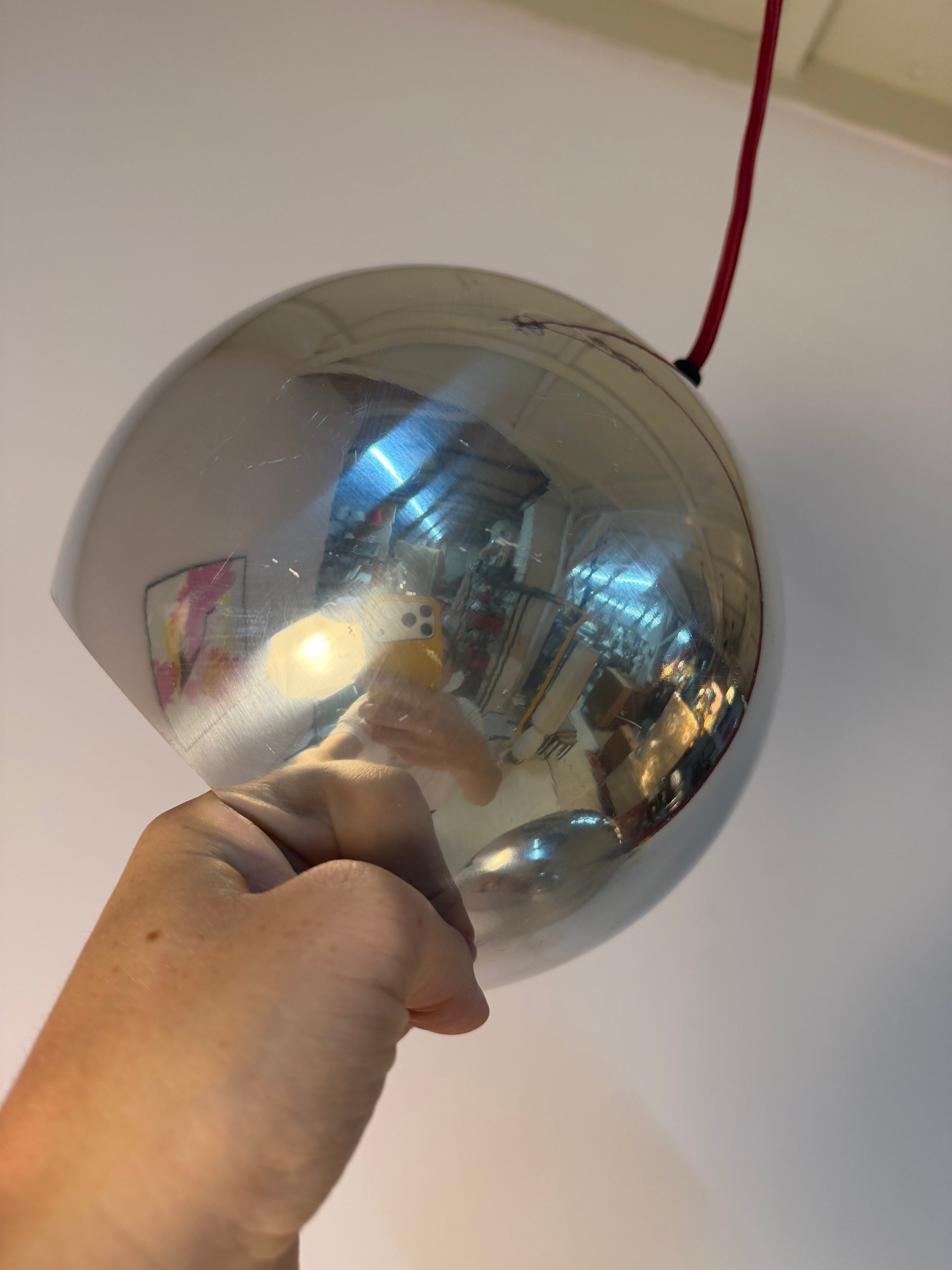 Vintage Hängelampe "Topan" von Verner Panton, Chrom