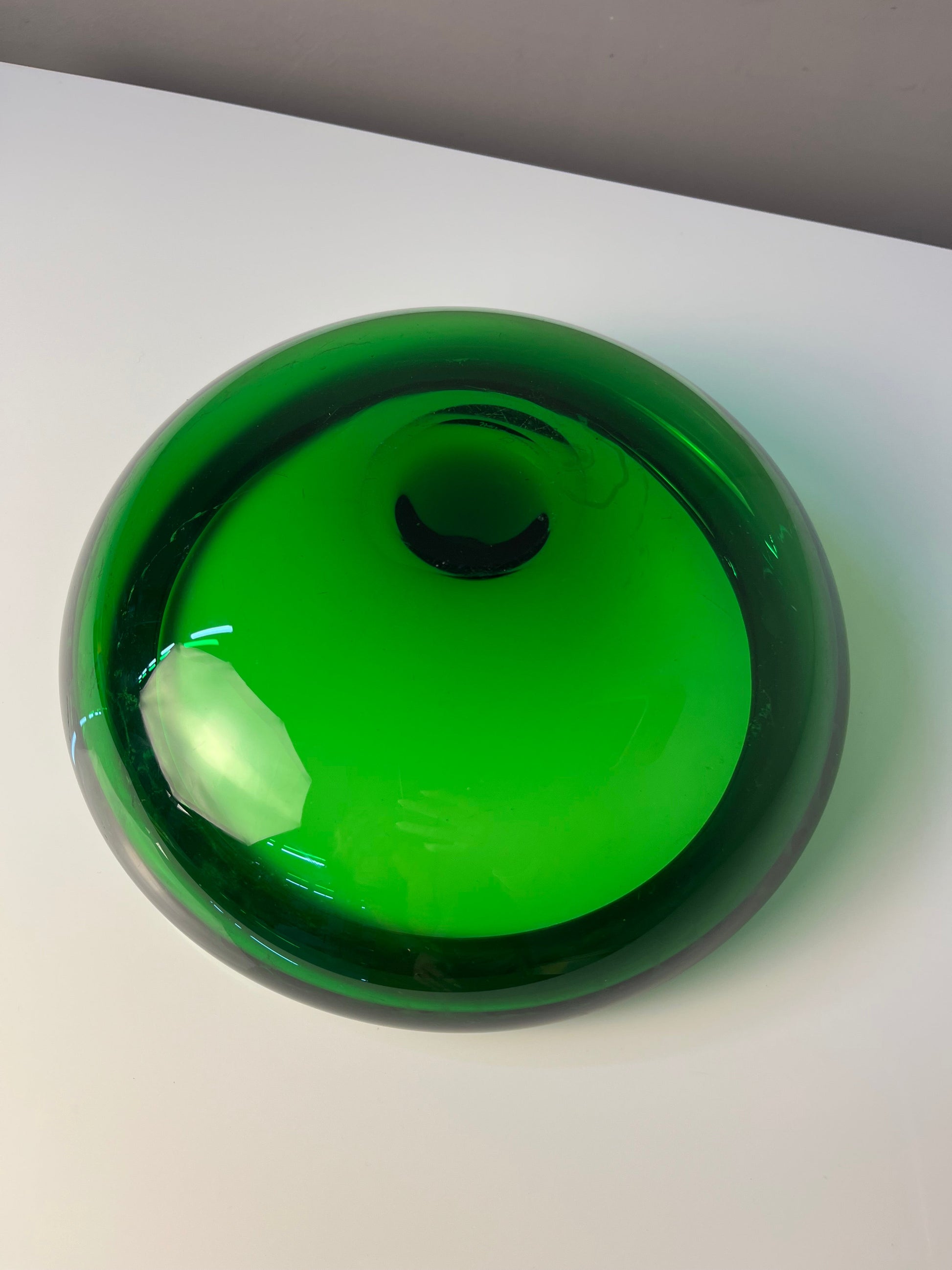 Vintage Glasschale 17792 von Per Lütken für Holmegaard grün Glas