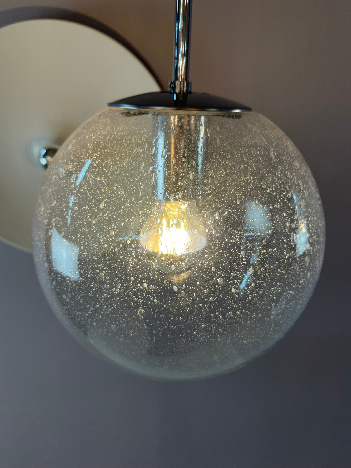 Kugellampe Einschlussglas Chrom von Glashütte Limburg