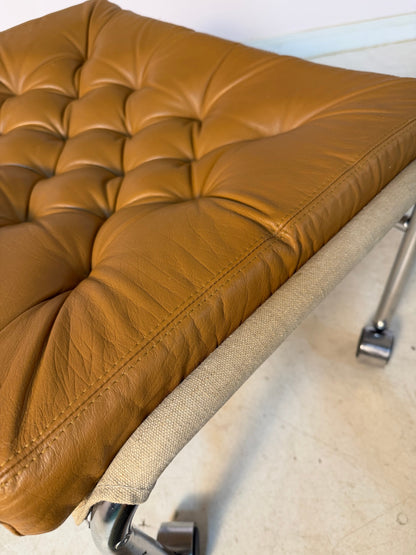 Vintage Hocker "Bore" von Noboru Nakamura für IKEA, Chrom und Leder