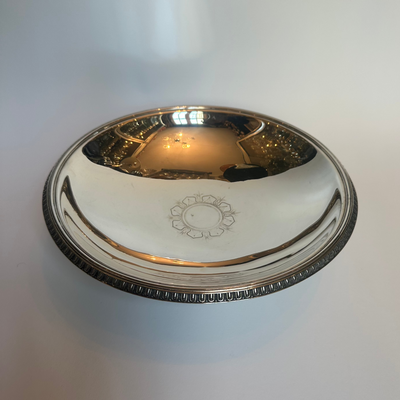 Vintage round silver bowl model 18650A by Tiffany & Co. classic line relief
