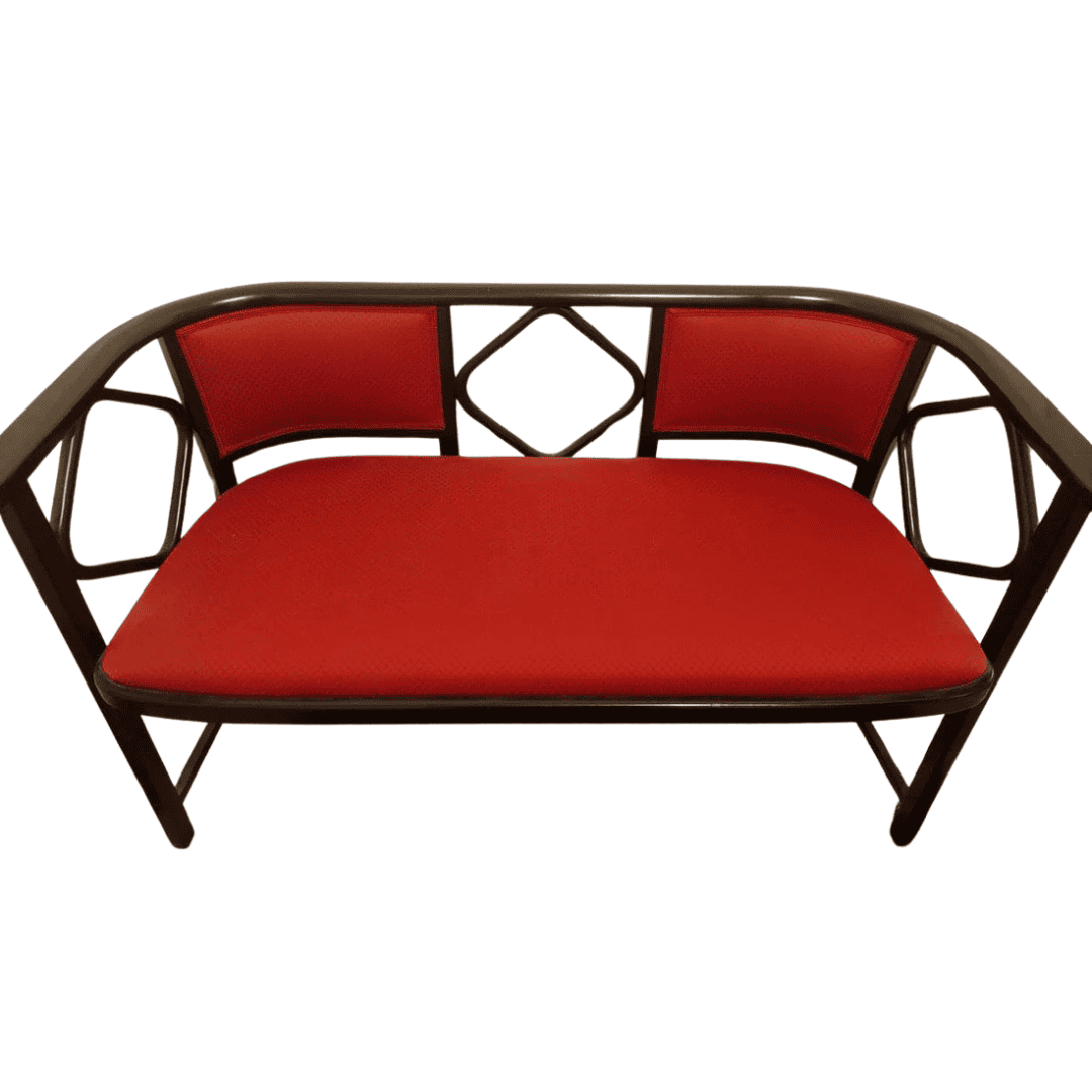Vintage Sofa "Fledermaus" von Josef Hoffmann für Thonet dunkelbraun rot
