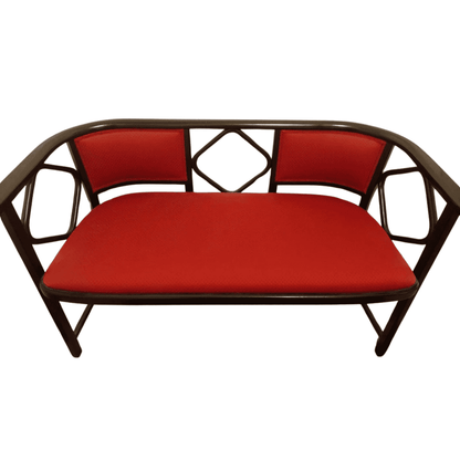 Vintage Sofa "Fledermaus" von Josef Hoffmann für Thonet dunkelbraun rot
