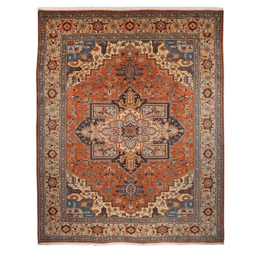 Vintage carpet Heriz 372x286cm hand-knotted from 100% virgin wool