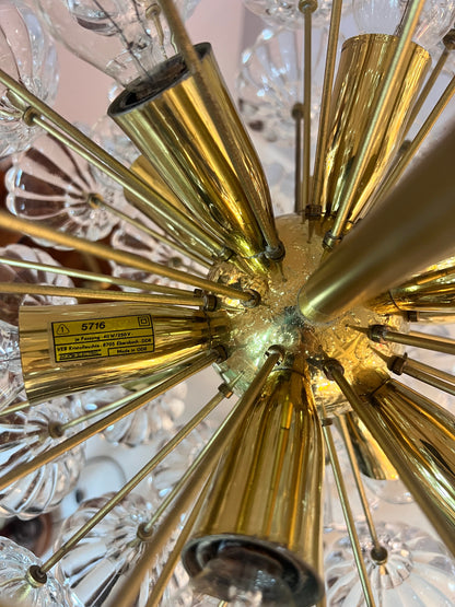 Vintage Dandelion Chandelier by VEB Kristalleuchte Ebersbach