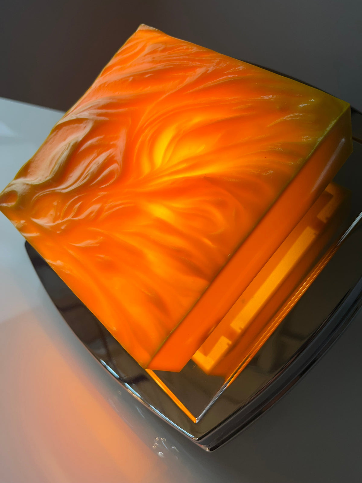 Wandlampe gelb Chrom von Uwe Mersch