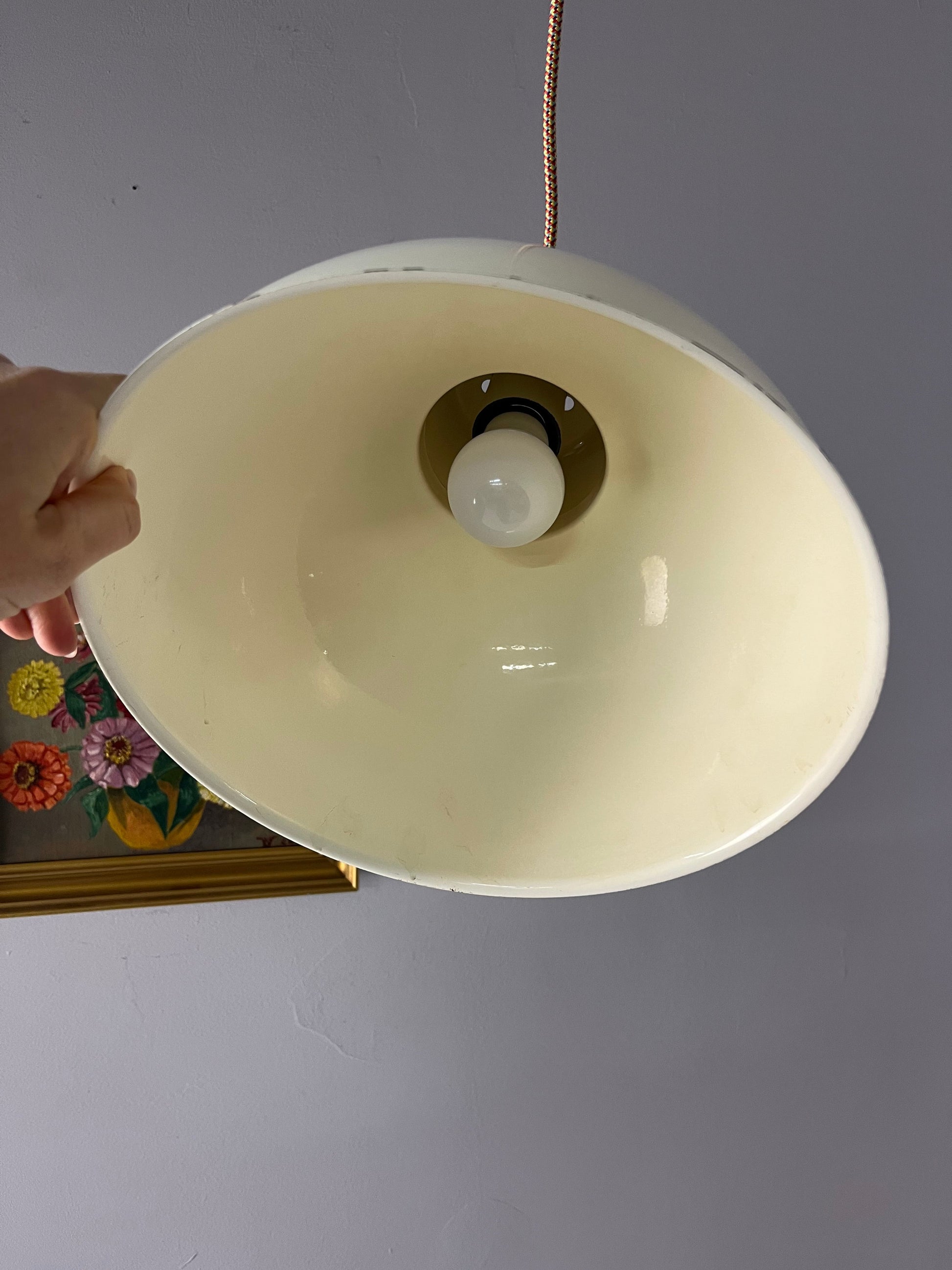 Vintage Hängelampe Bunker weiß von Jo Hammerborg für Fog und Mørup