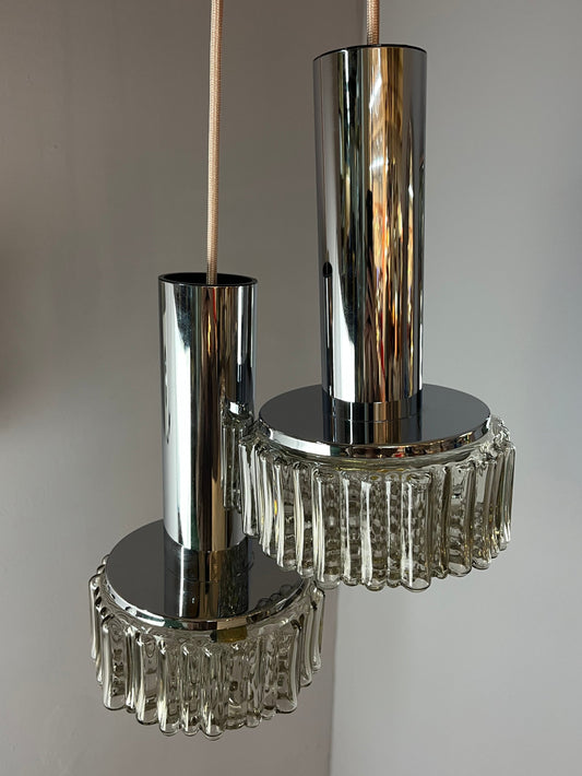 Pendelleuchte Modell P105 Rauchglas Chrom von STAFF