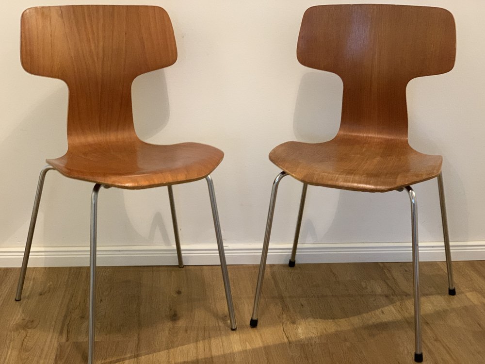 Vintage Stuhl 3103 Hammer Chair von Arne Jacobsen für Fritz Hansen Set von 2