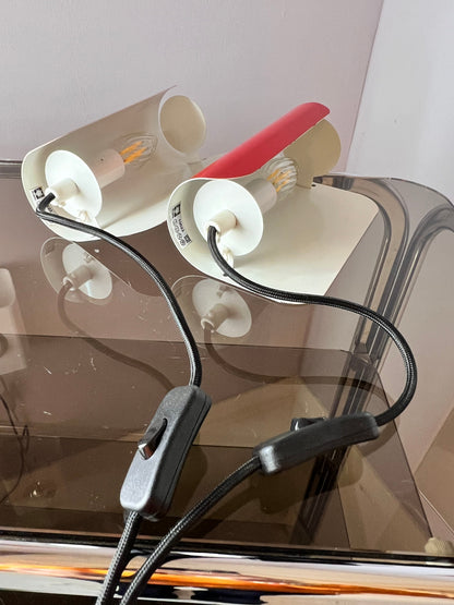 Vintage Wandlampe rot von Aneta Set von 2