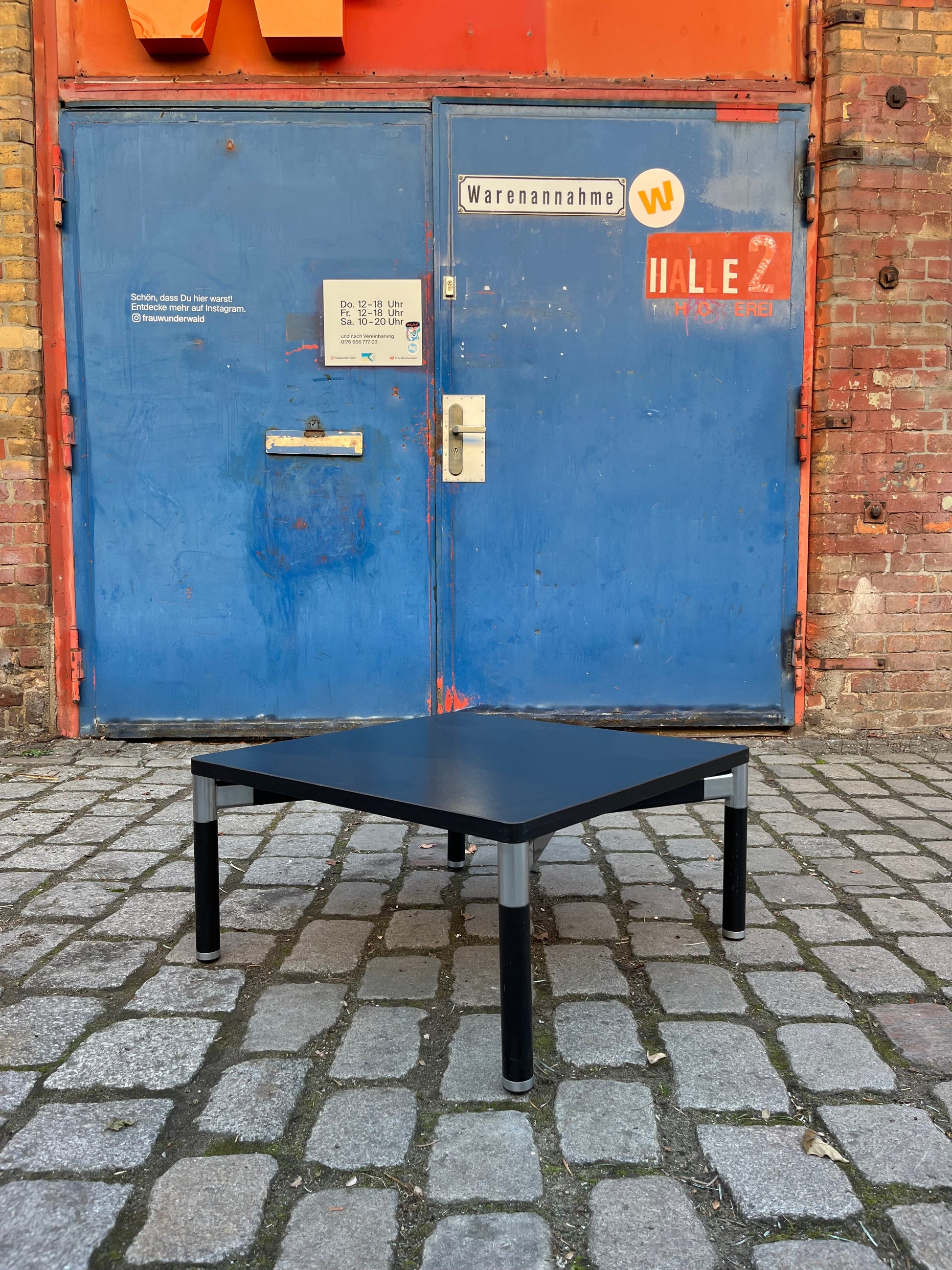 Vintage Couchtisch 712/T von Hans Peter Piehl für Wilkhahn, schwarz, quadratisch