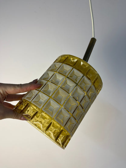 Vintage Hängelampe Waffelstruktur von Orrefors