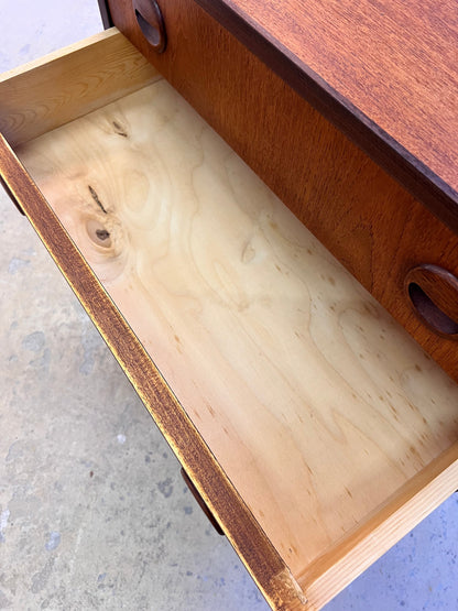 Vintage Kommode Teak aus Dänemark, 3 Schublade, braun refurbished