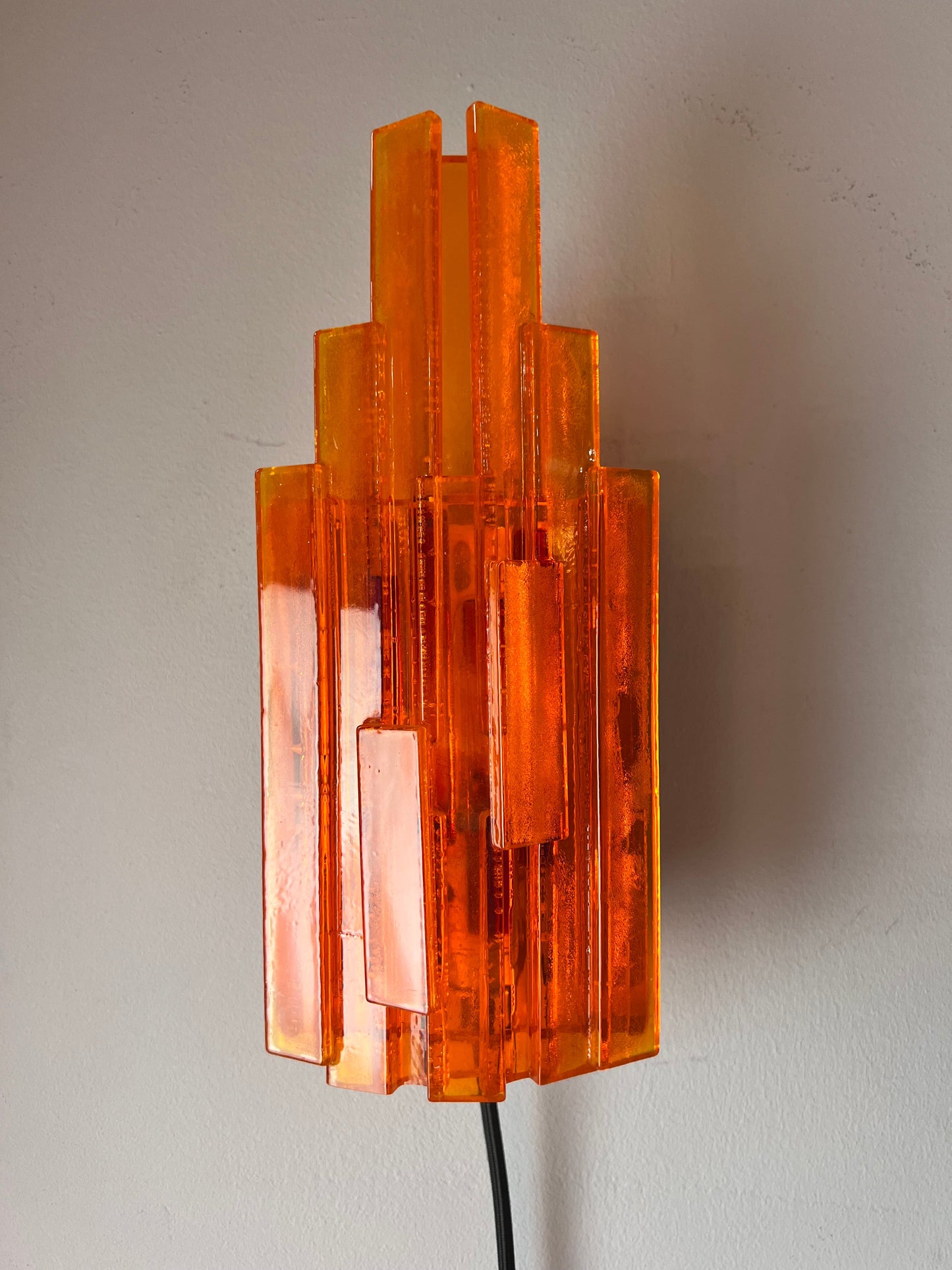 Vintage Wandlampe orange von Claus Bolby für Cebo