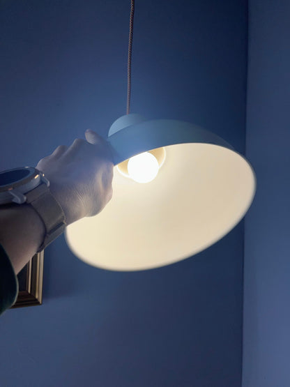 Vintage Hängelampe Bunker weiß von Jo Hammerborg für Fog und Mørup