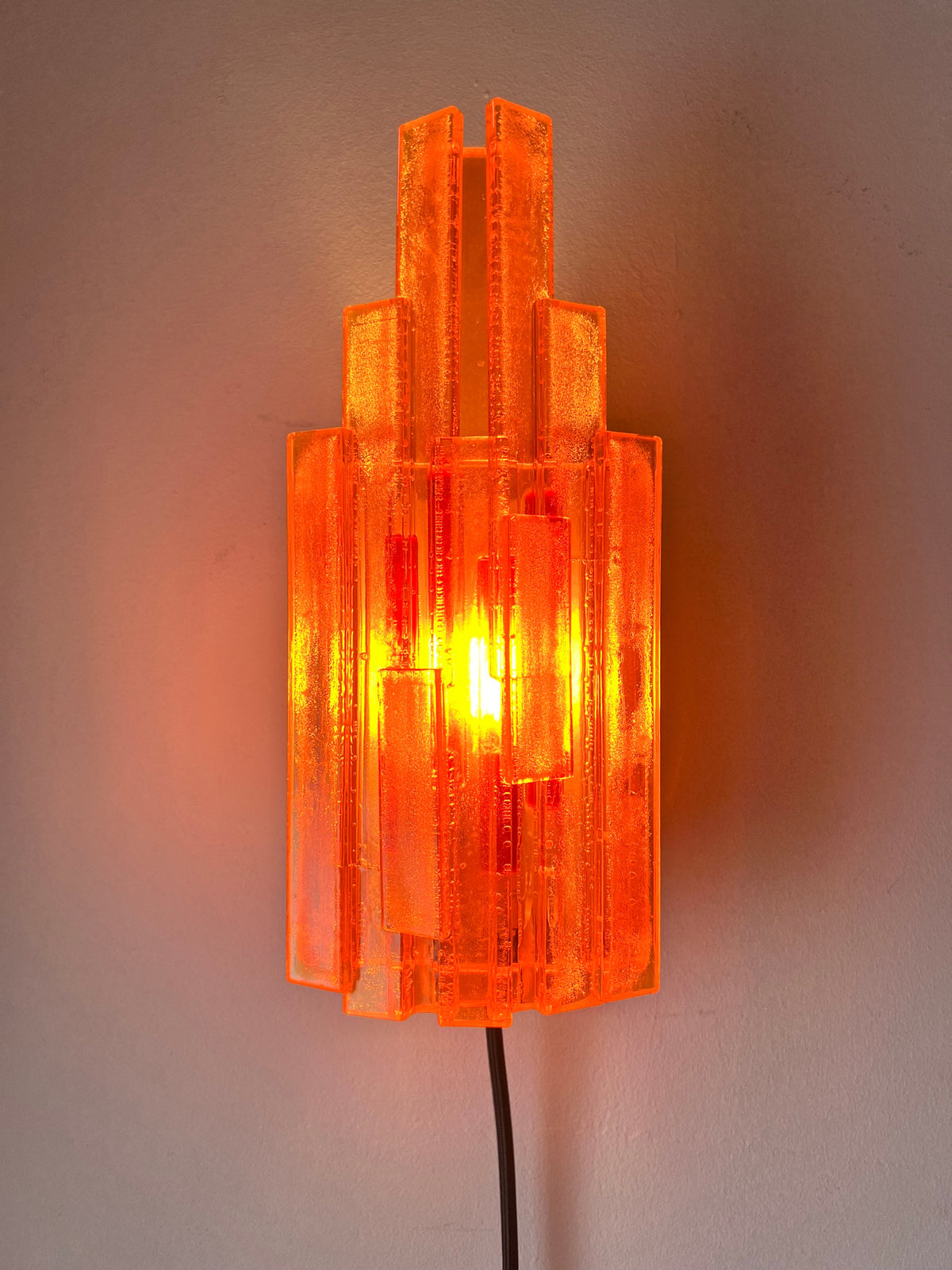 Vintage Wandlampe orange von Claus Bolby für Cebo
