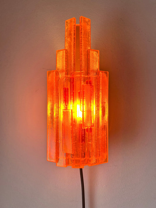 Vintage Wandlampe orange von Claus Bolby für Cebo