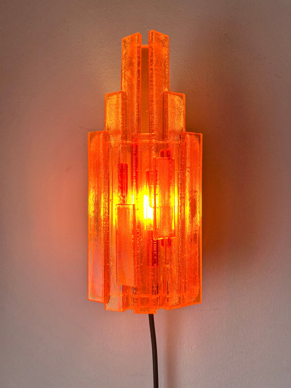 Vintage Wandlampe orange von Claus Bolby für Cebo