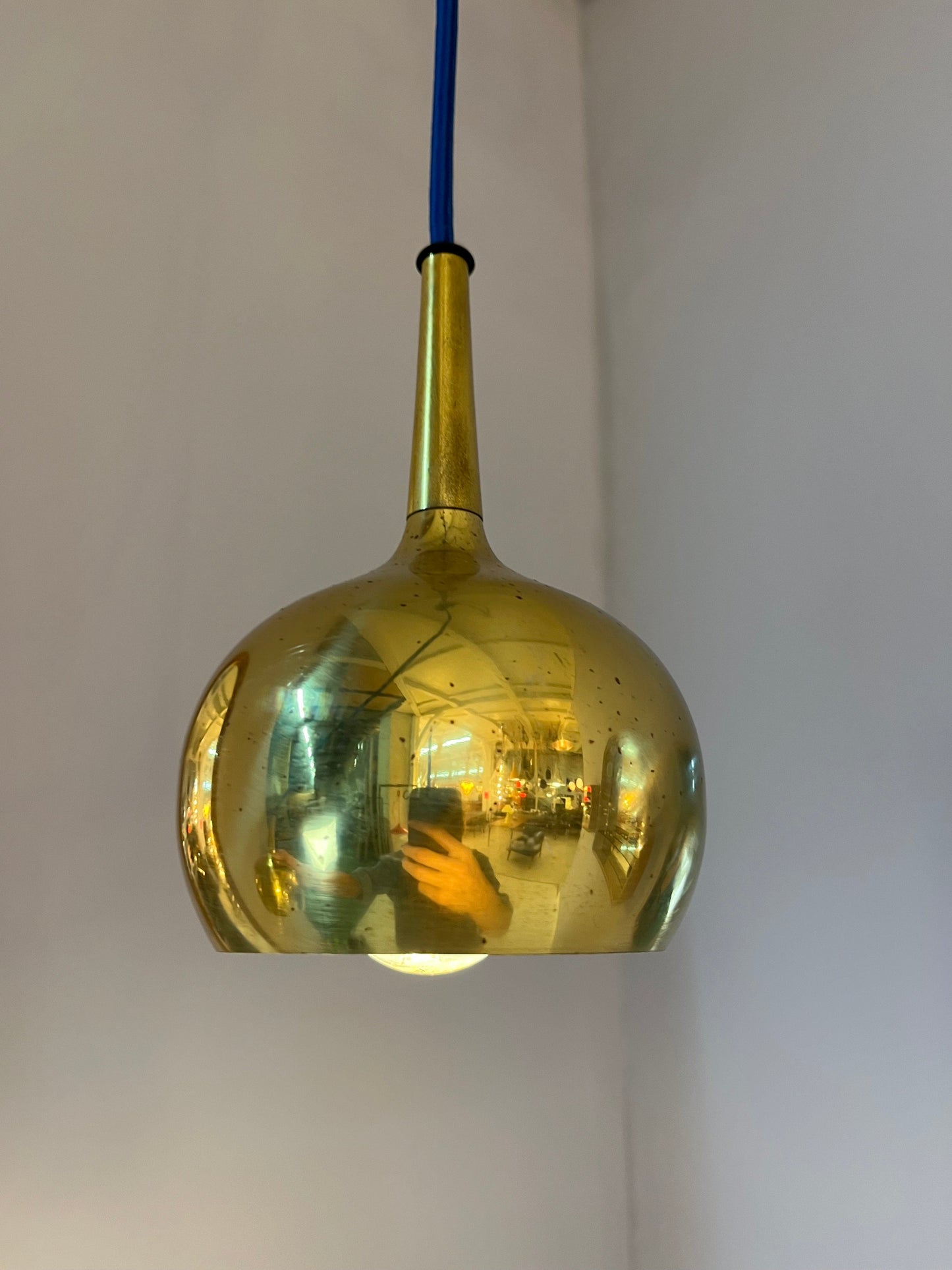 Vintage Hängelampe Messing von Hans-Agne Jokobsson