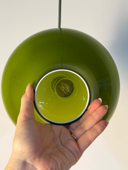 Vintage Hängelampe grün Glas von Hans-Agne Jakobsson für Staff