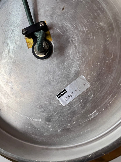 Vintage Tischlampe grün-weiß Glas von Doria