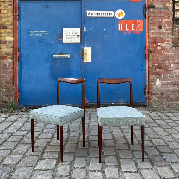 2x Polsterstuhl blau Palisander