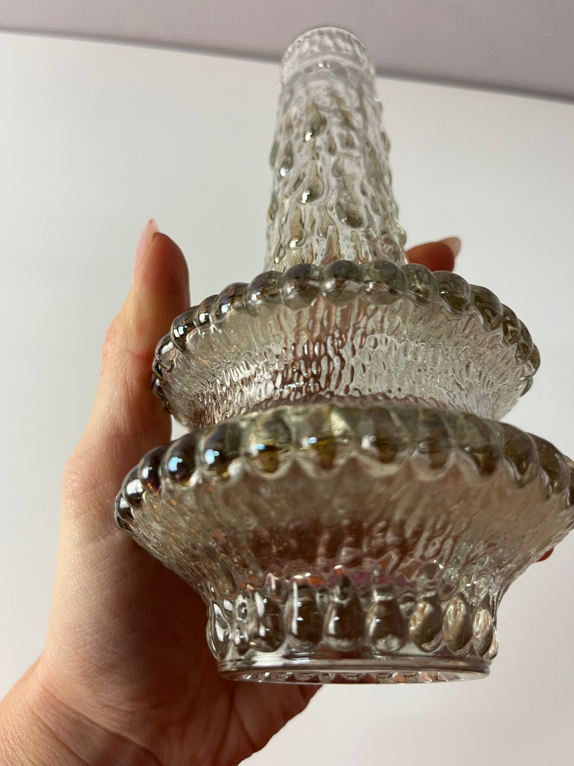 Vintage Vase Eisglas von Timo Sarpaneva für Iittala