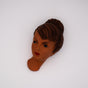 Vintage wall mask woman's head 1960s white hand-painted 20x11 cm