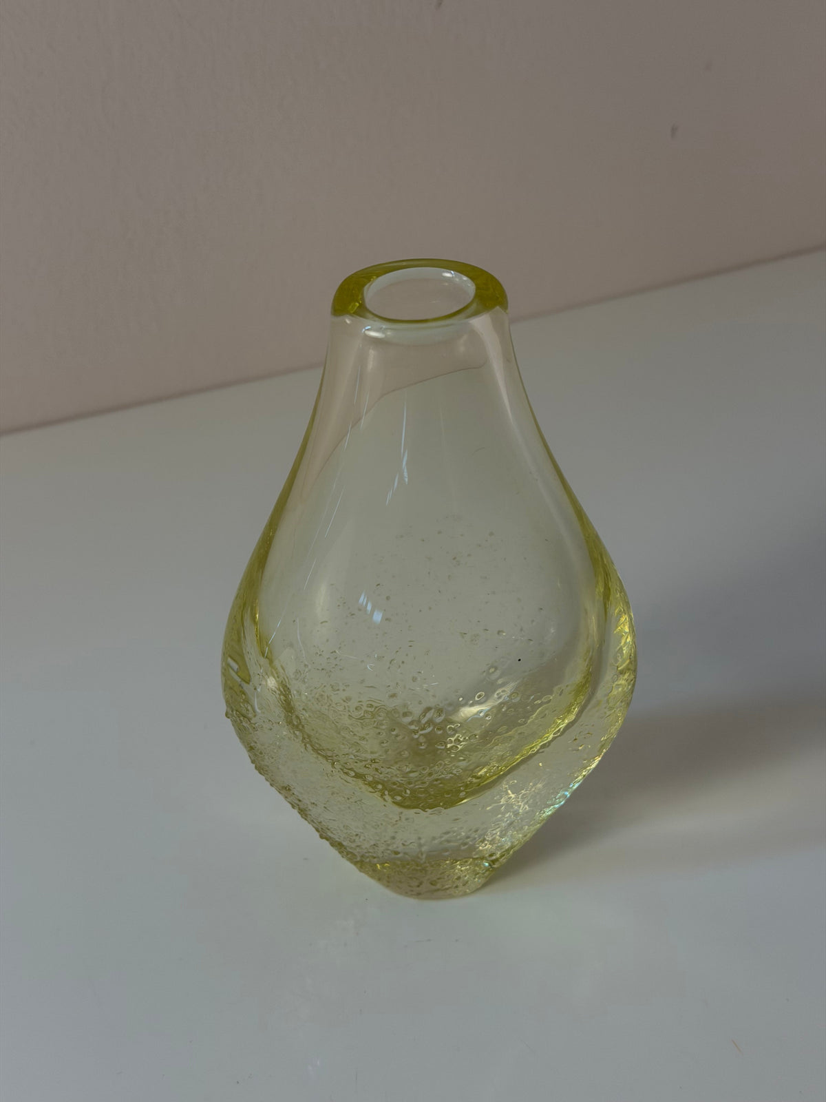 Vintage Vase gelb von Miloslav Klinger für Železný Brod Sklo