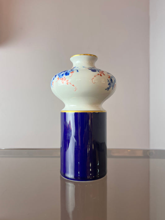 Vintage Vase blau weiß Porzellan von Unterweissbach