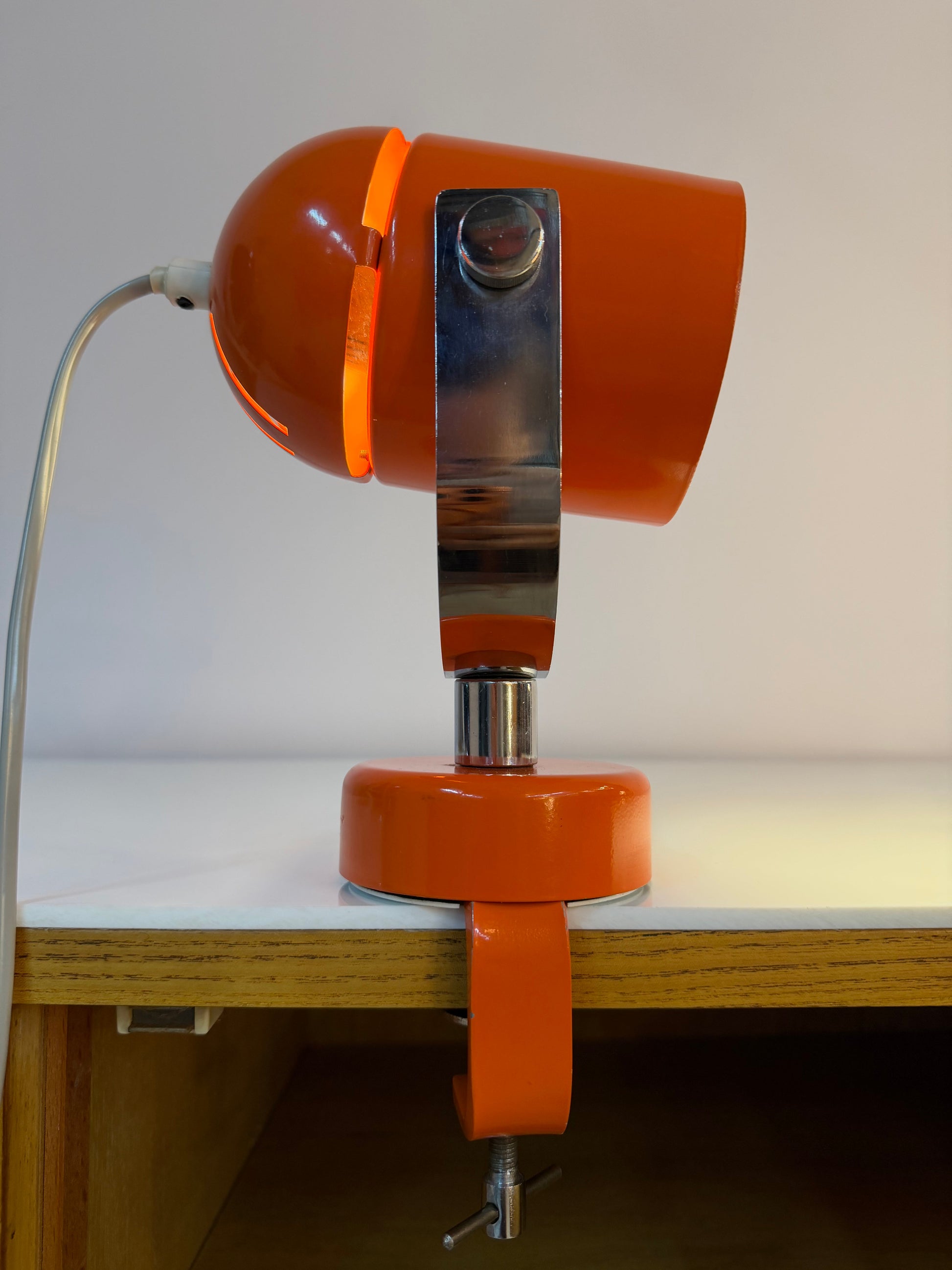 Vintage Wandlampe "Combi Lux" orange Chrom von Stanislav Indra für Lidokov Boskovice