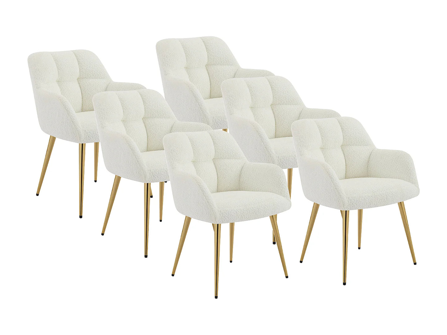 Vintage Stuhl mit Armlehnen Set von 6 PEGA von Pascal Morabito für Vente-unique weiß