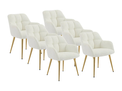 Vintage Stuhl mit Armlehnen Set von 6 PEGA von Pascal Morabito für Vente-unique weiß