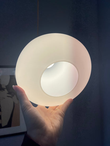 Vintage Hängelampe Opalglas Teak aus Dänemark