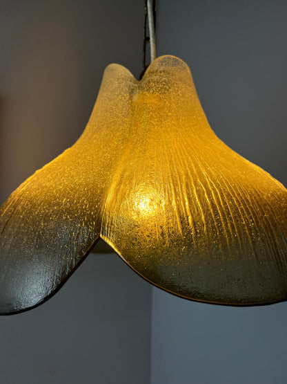 Vintage Hängelampe Blume von Peill und Putzler