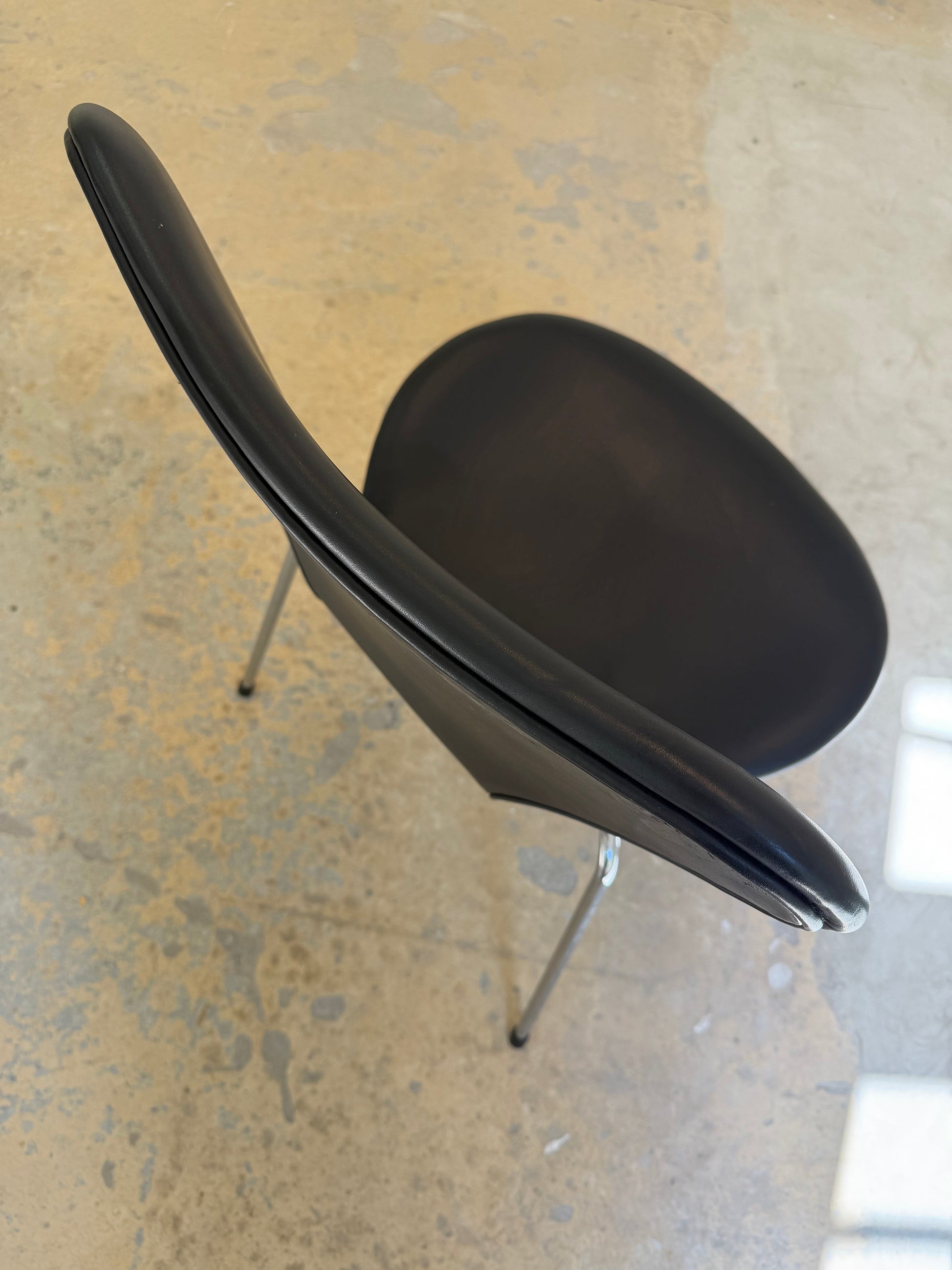 Vintage Polsterstuhl Serie 7 Echtleder von Arne Jacobsen für Fritz Hansen