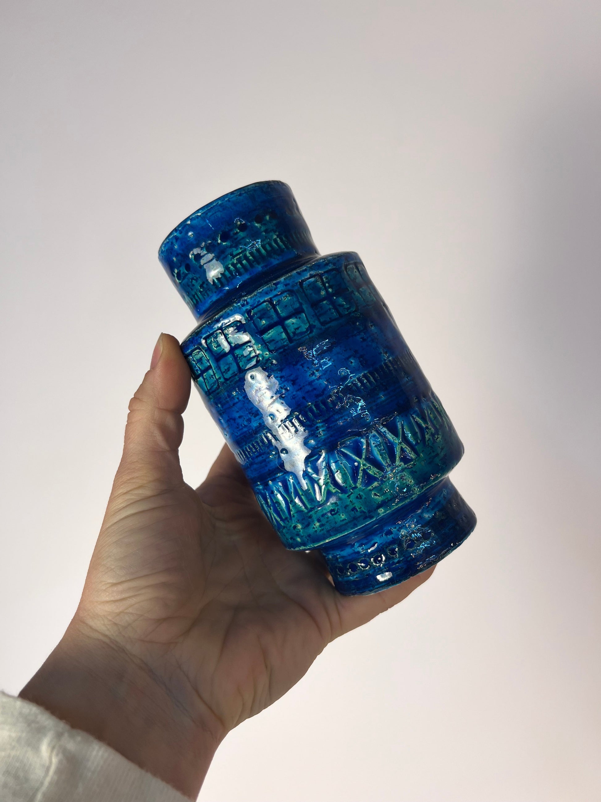 Vintage Vase "Rimini Blu" von Aldo Londi für Bitossi
