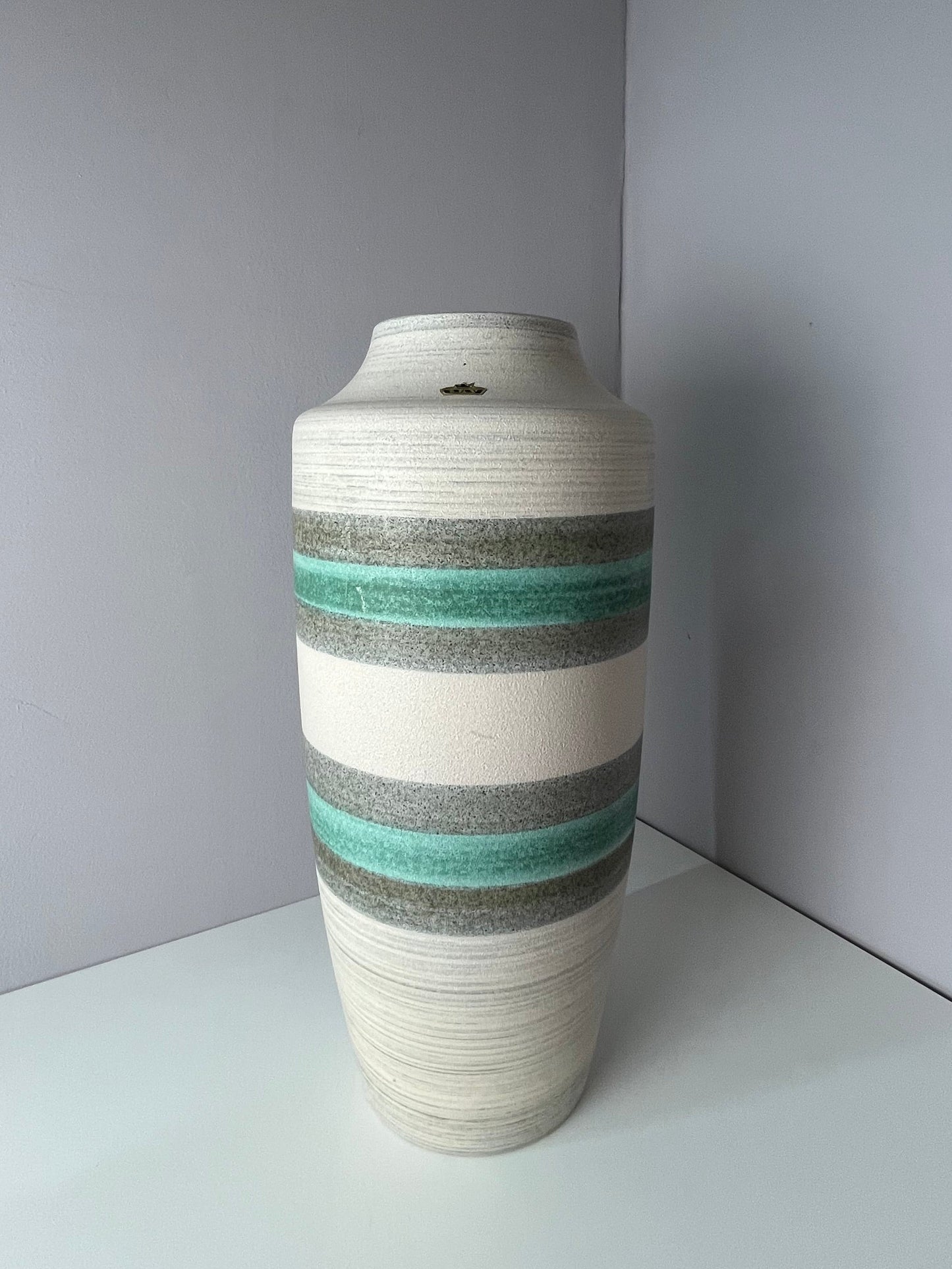 Vintage Bodenvase 628-50 türkis grau von Bay Keramik