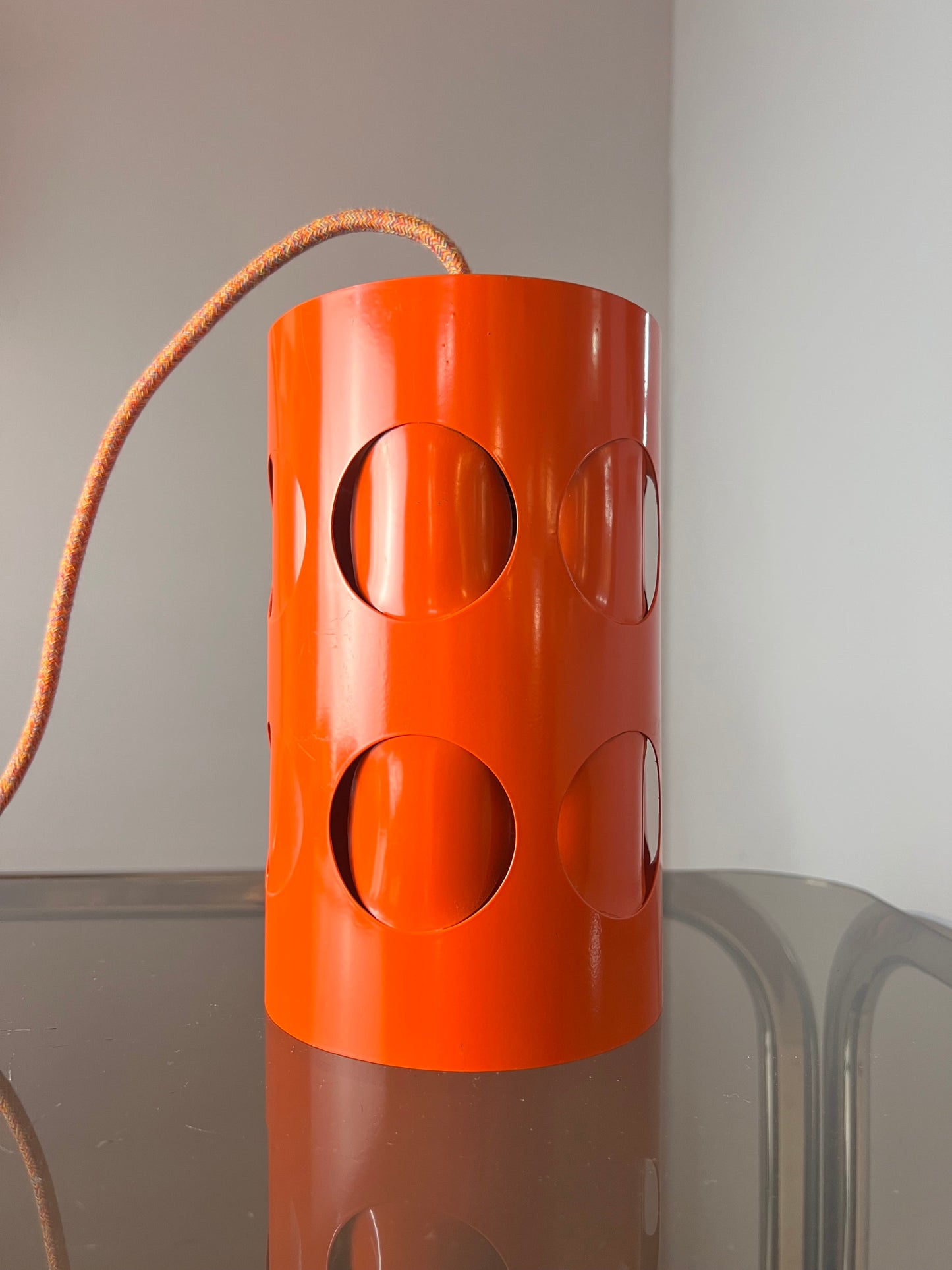 Vintage Hängelampe orange Metall von Raak Amsterdam