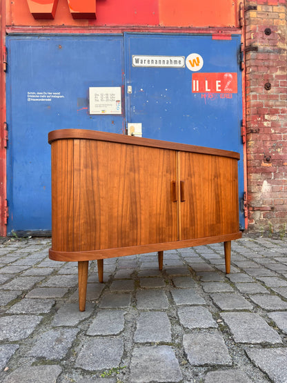 Vintage corner bar walnut with rotating shelf