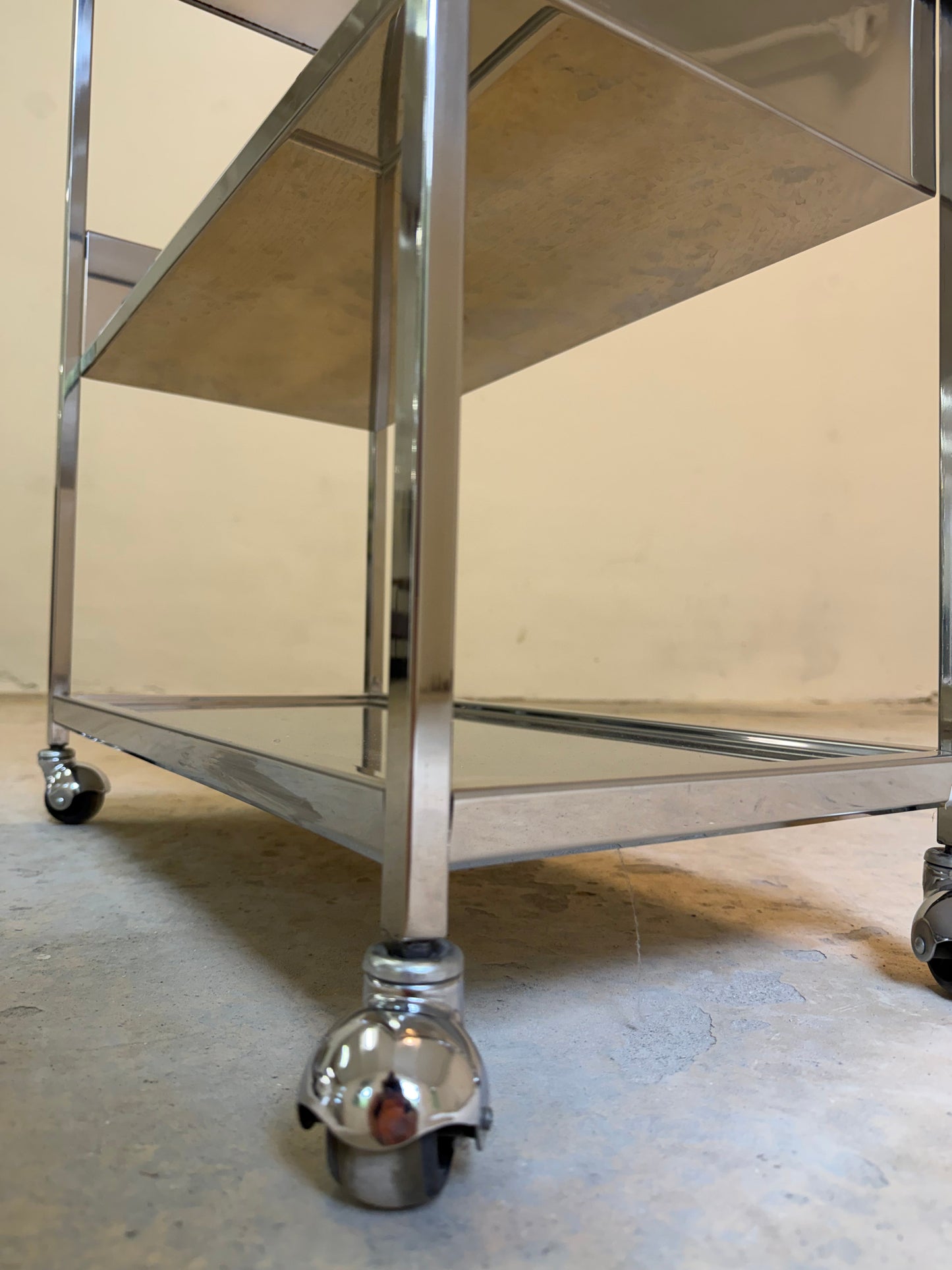 Vintage Barwagen "Modello Brevettato" aus Chromstahl, Italien