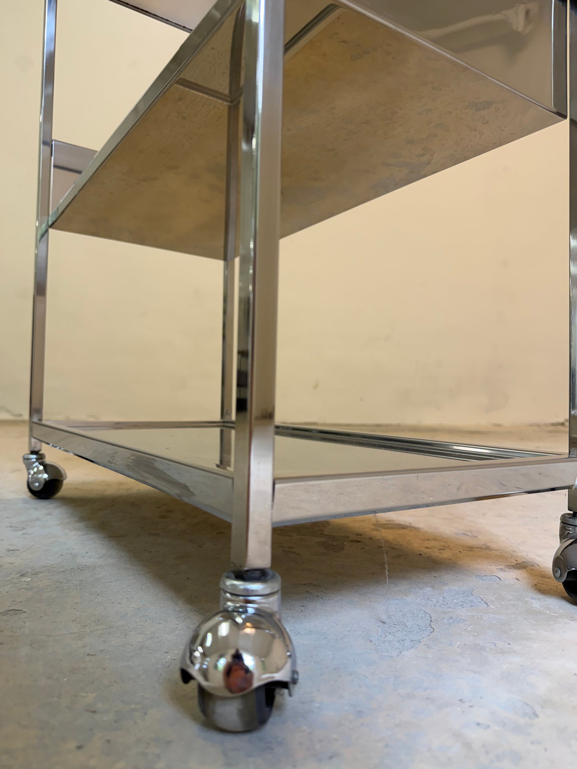 Vintage Barwagen "Modello Brevettato" aus Chromstahl, Italien