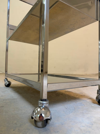 Vintage Barwagen "Modello Brevettato" aus Chromstahl, Italien
