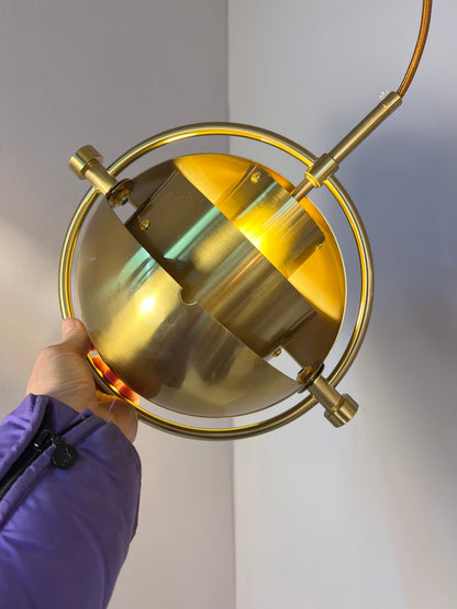 Vintage Hängelampe Multi-Lite von Louis Weisdorf für GUBI Messing