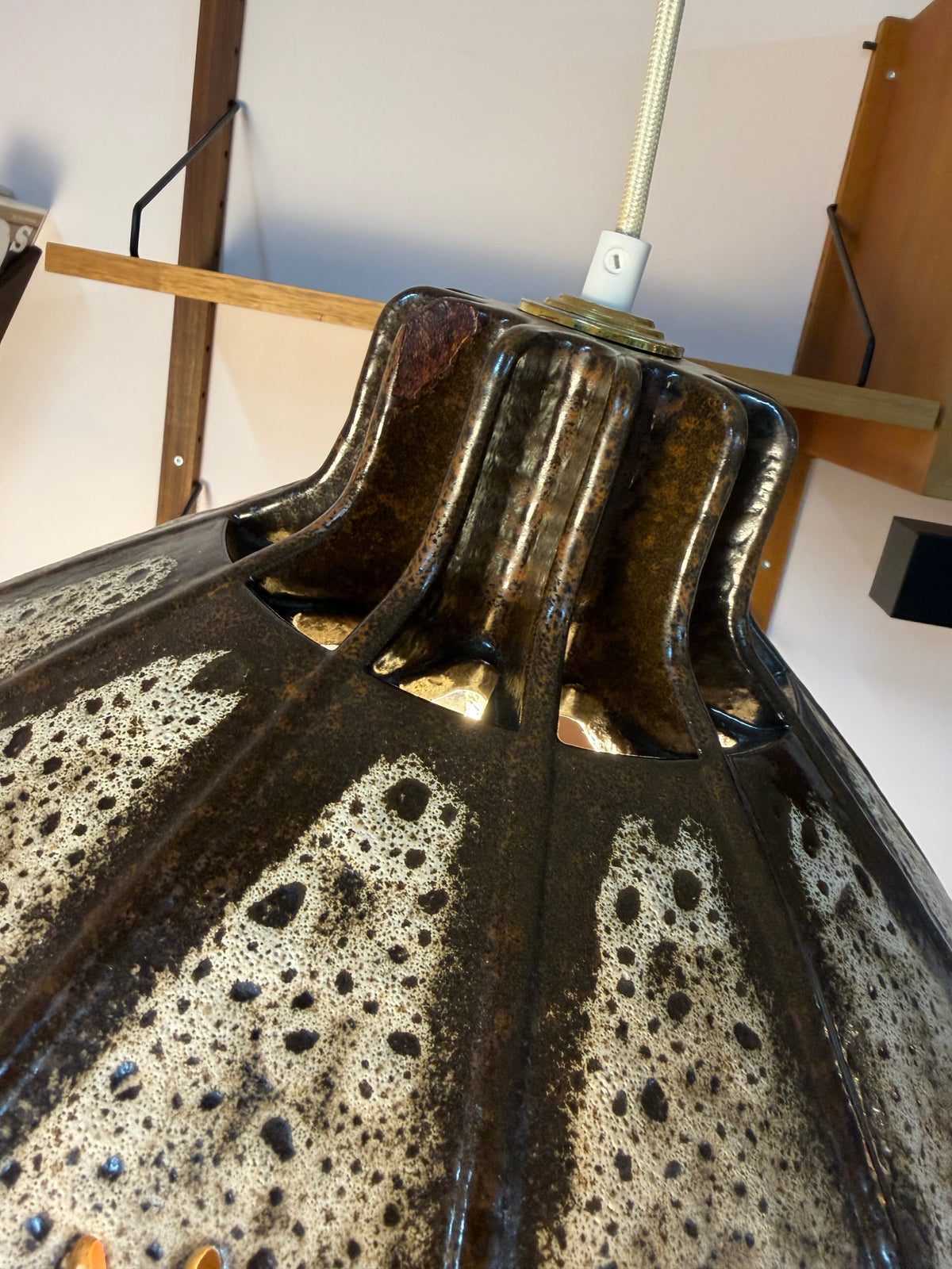 Vintage Hängelampe Keramik West German Pottery