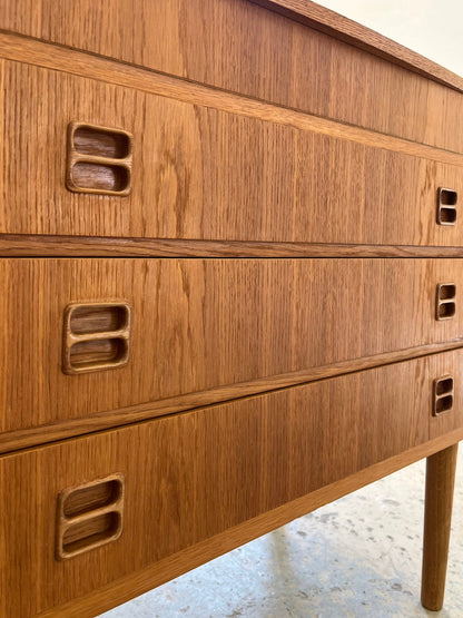 Vintage Kommode Eiche mit Spiegel und Klappfach aus Dänemark